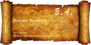 Borda Arnold névjegykártya